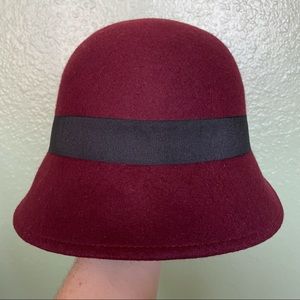 Aldo Burgundy Cloche Hat